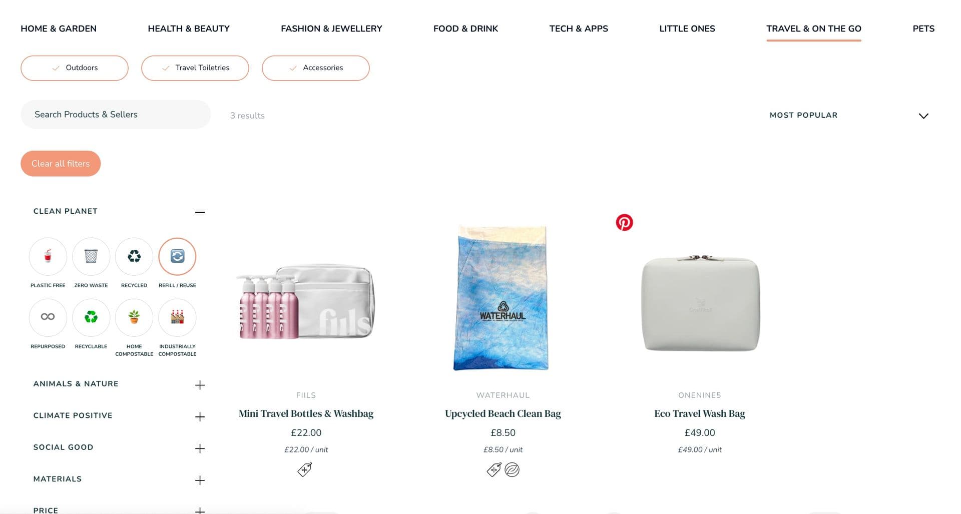 Custom Eco-Product Search/Filter
